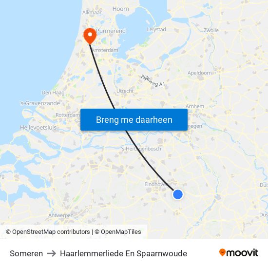 Someren to Haarlemmerliede En Spaarnwoude map