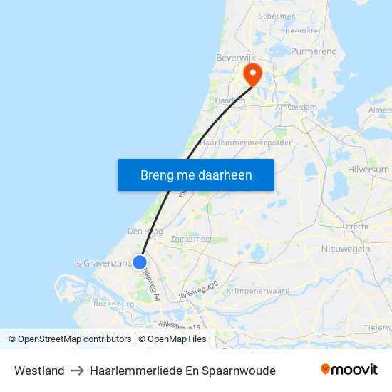 Westland to Haarlemmerliede En Spaarnwoude map