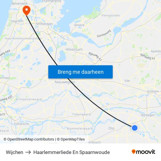 Wijchen to Haarlemmerliede En Spaarnwoude map