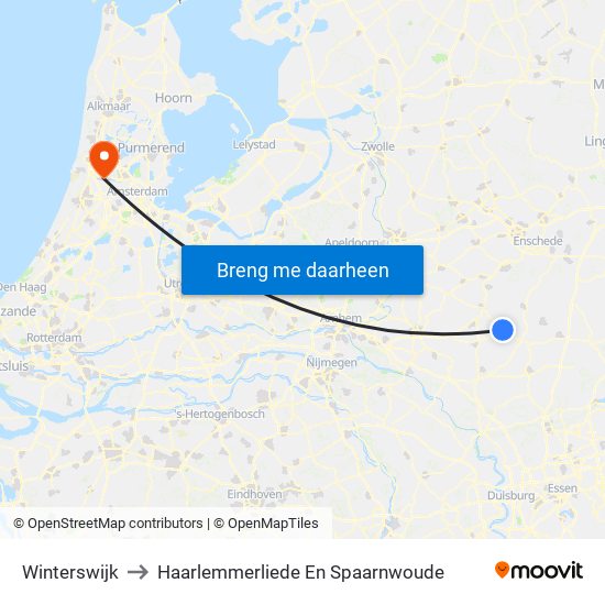 Winterswijk to Haarlemmerliede En Spaarnwoude map