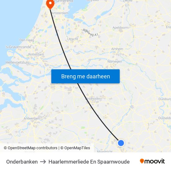 Onderbanken to Haarlemmerliede En Spaarnwoude map