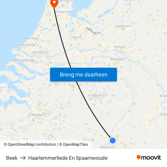 Beek to Haarlemmerliede En Spaarnwoude map