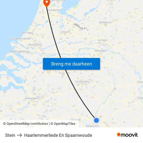 Stein to Haarlemmerliede En Spaarnwoude map