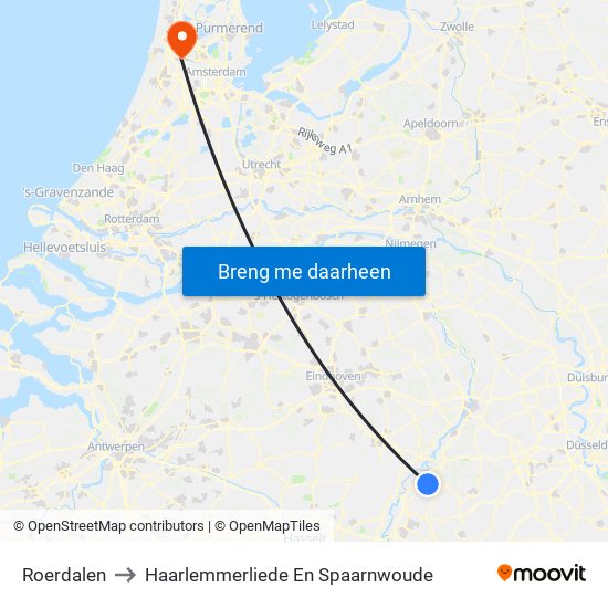 Roerdalen to Haarlemmerliede En Spaarnwoude map
