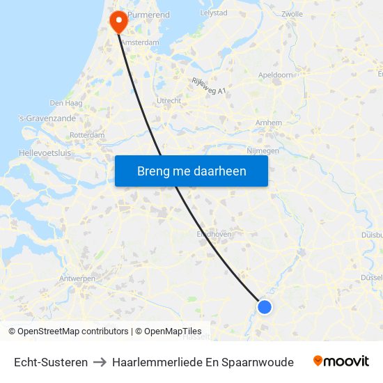 Echt-Susteren to Haarlemmerliede En Spaarnwoude map