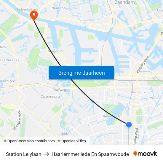 Station Lelylaan to Haarlemmerliede En Spaarnwoude map