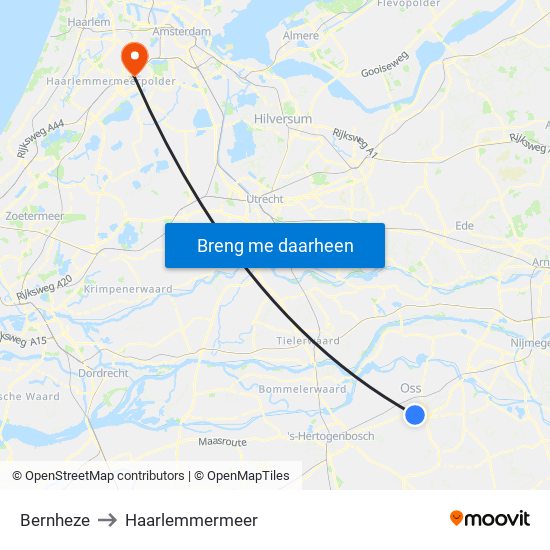 Bernheze to Haarlemmermeer map