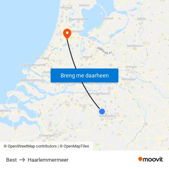 Best to Haarlemmermeer map