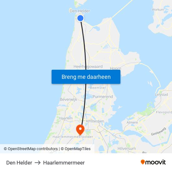 Den Helder to Haarlemmermeer map