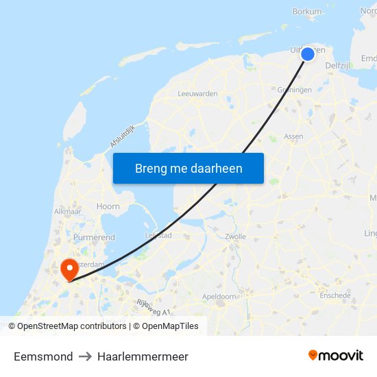 Eemsmond to Haarlemmermeer map
