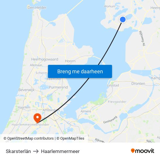 Skarsterlân to Haarlemmermeer map