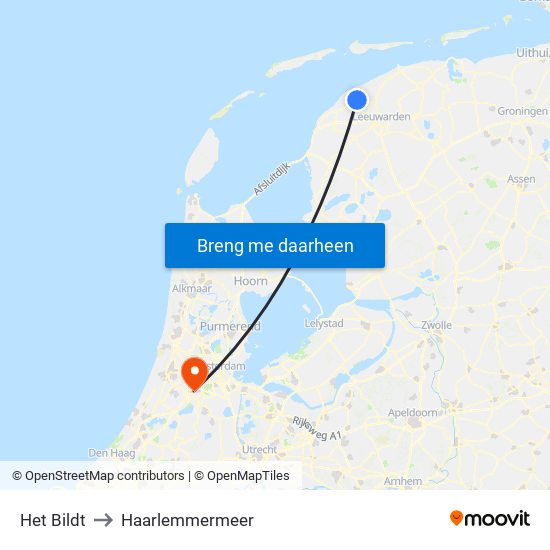Het Bildt to Haarlemmermeer map