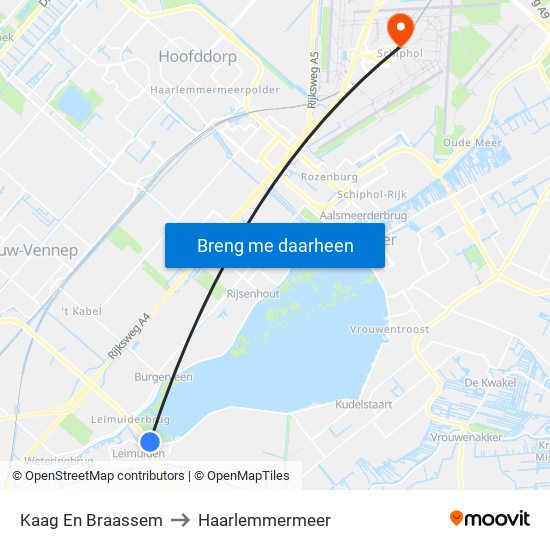 Kaag En Braassem to Haarlemmermeer map