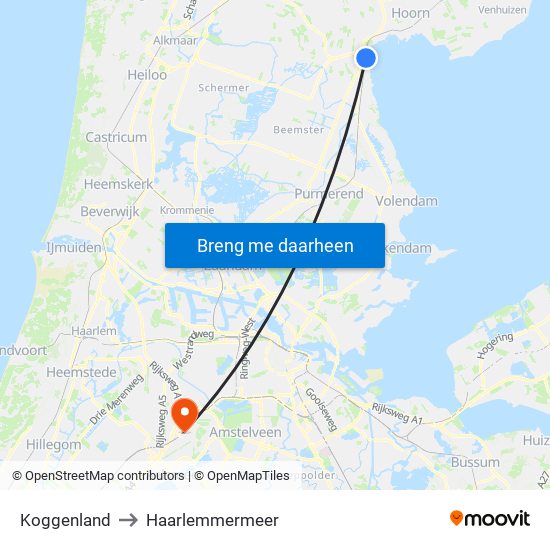 Koggenland to Haarlemmermeer map