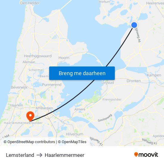 Lemsterland to Haarlemmermeer map