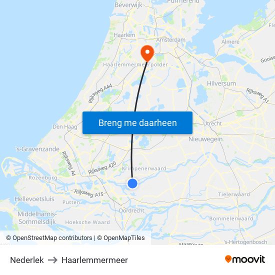 Nederlek to Haarlemmermeer map