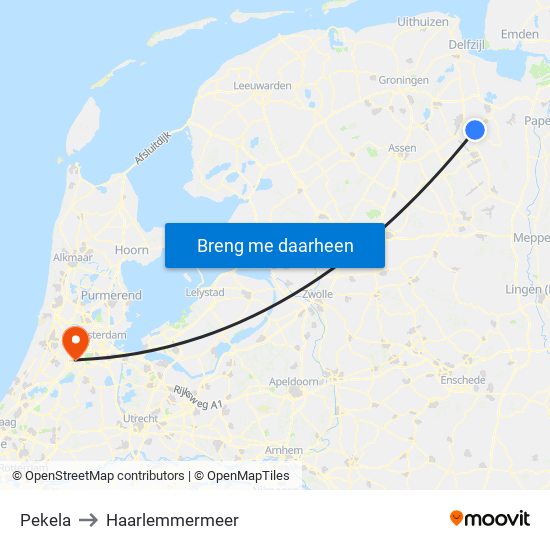 Pekela to Haarlemmermeer map