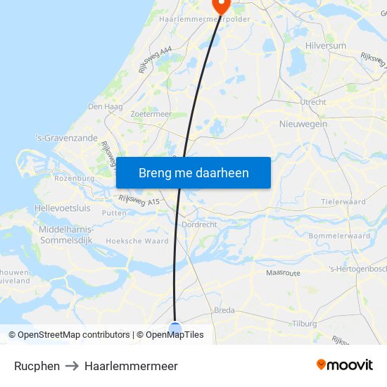 Rucphen to Haarlemmermeer map