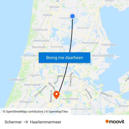 Schermer to Haarlemmermeer map