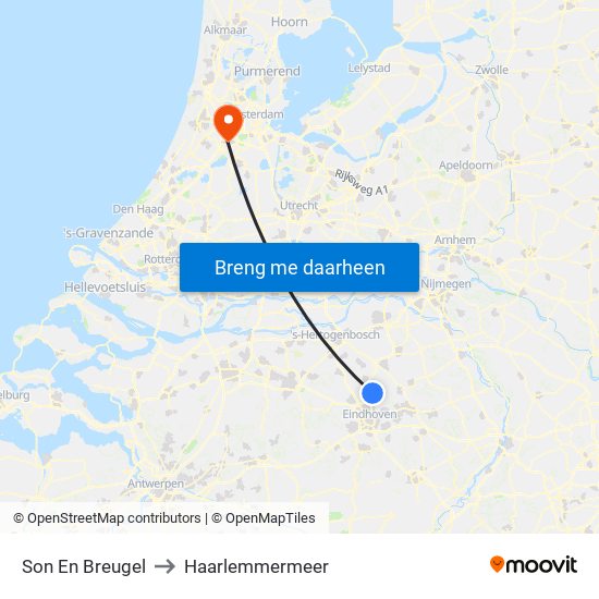 Son En Breugel to Haarlemmermeer map