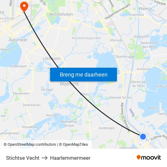 Stichtse Vecht to Haarlemmermeer map