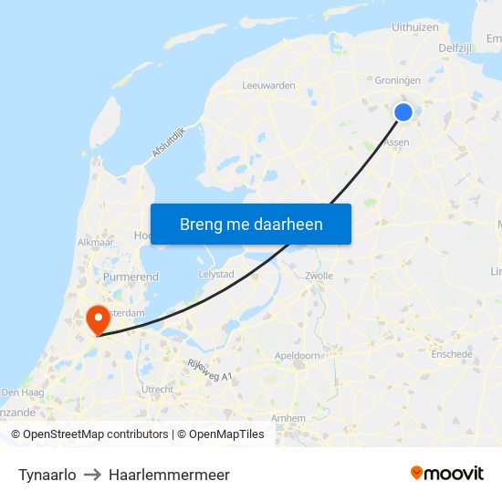 Tynaarlo to Haarlemmermeer map