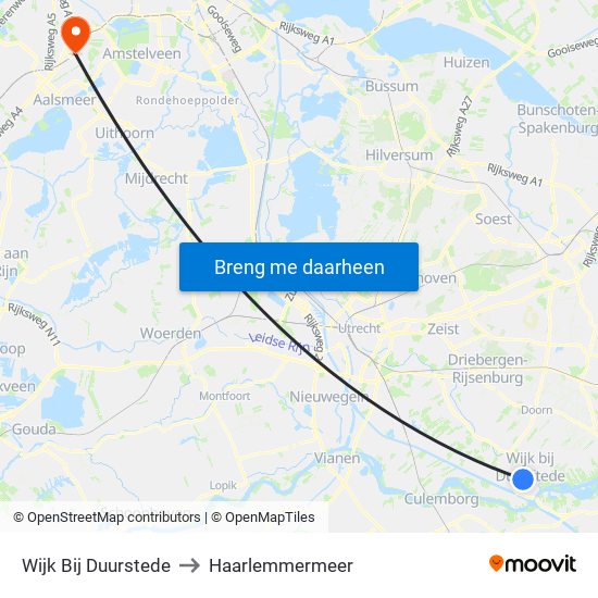 Wijk Bij Duurstede to Haarlemmermeer map
