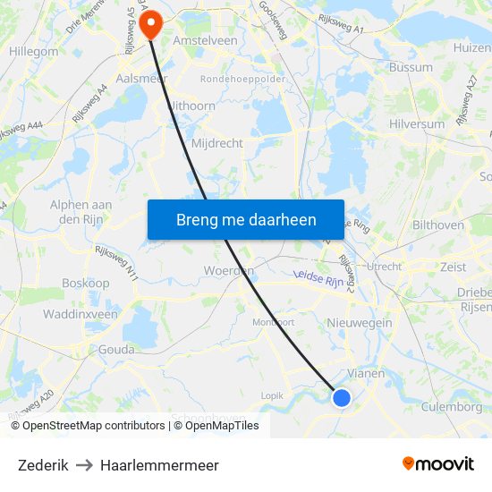 Zederik to Haarlemmermeer map
