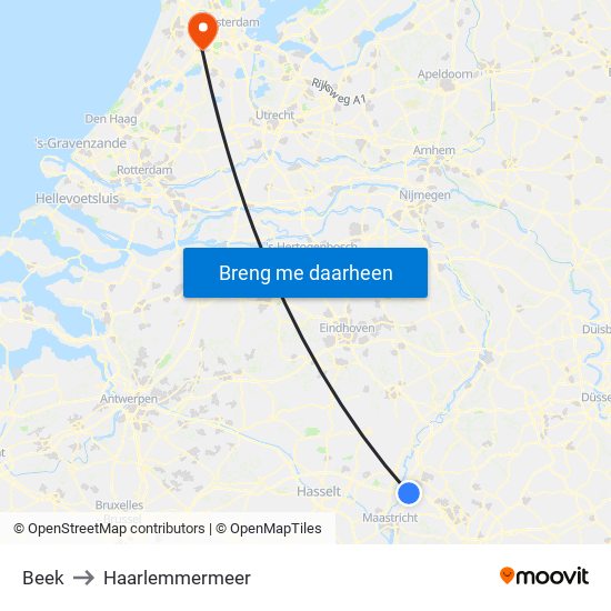 Beek to Haarlemmermeer map