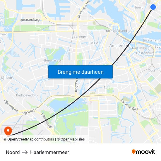 Noord to Haarlemmermeer map