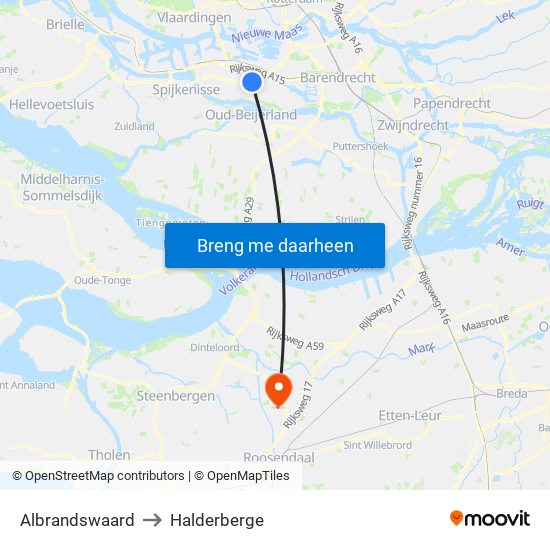 Albrandswaard to Halderberge map