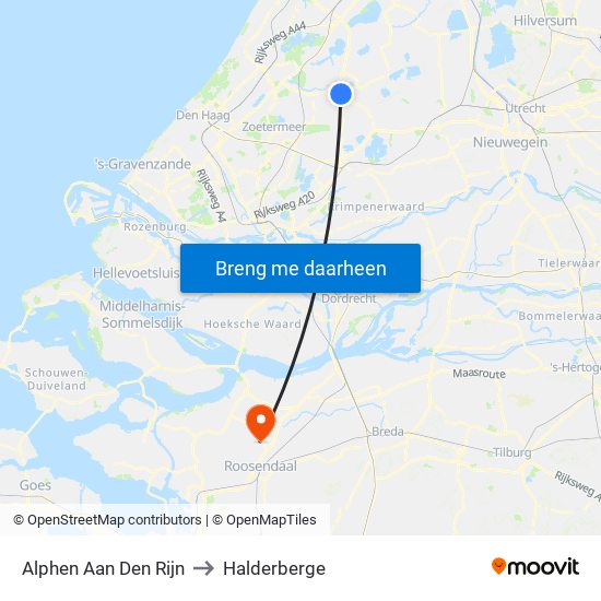 Alphen Aan Den Rijn to Halderberge map