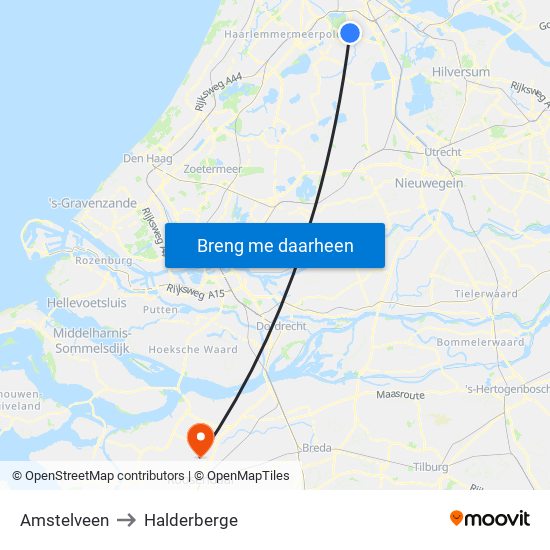 Amstelveen to Halderberge map