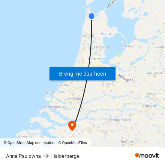 Anna Paulowna to Halderberge map