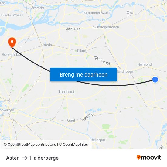 Asten to Halderberge map