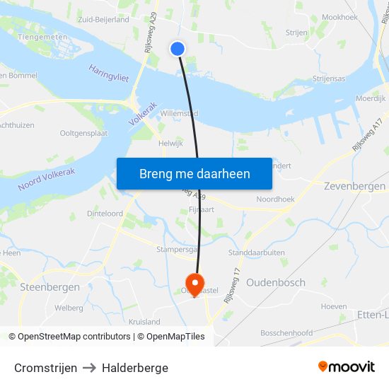 Cromstrijen to Halderberge map