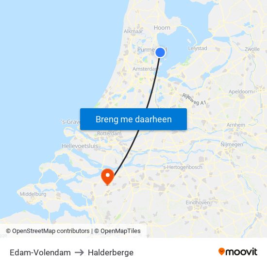 Edam-Volendam to Halderberge map