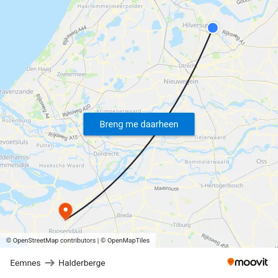Eemnes to Halderberge map