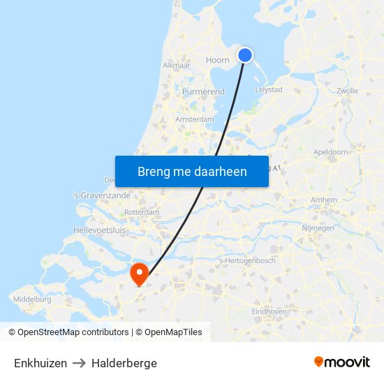 Enkhuizen to Halderberge map