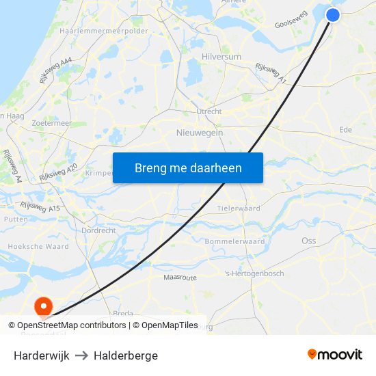 Harderwijk to Halderberge map