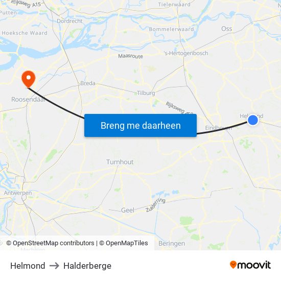 Helmond to Halderberge map
