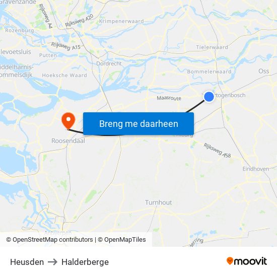 Heusden to Halderberge map