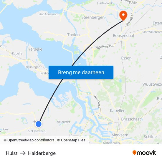 Hulst to Halderberge map