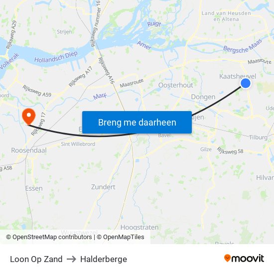 Loon Op Zand to Halderberge map