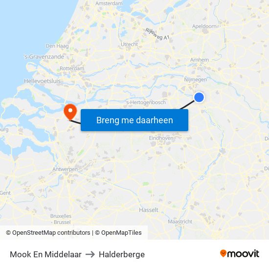 Mook En Middelaar to Halderberge map
