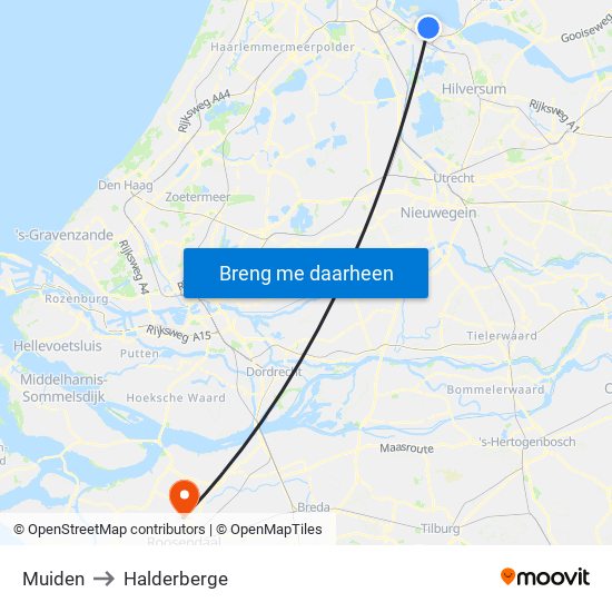 Muiden to Halderberge map