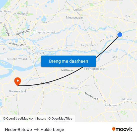 Neder-Betuwe to Halderberge map
