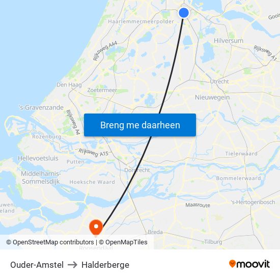 Ouder-Amstel to Halderberge map