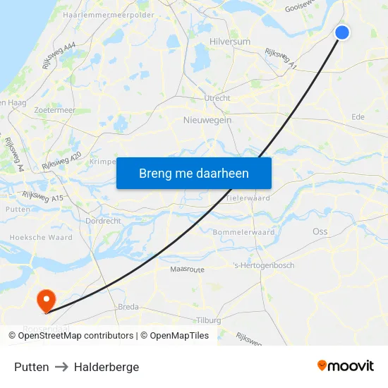 Putten to Halderberge map