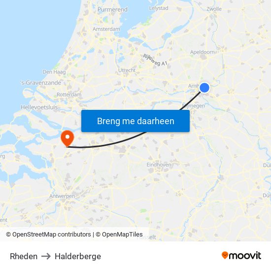 Rheden to Halderberge map